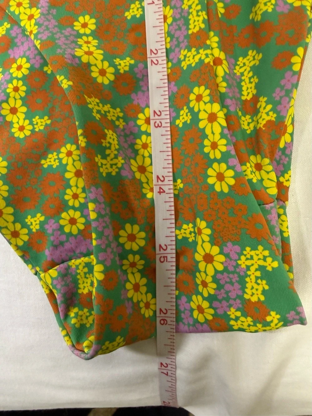 Out From Under Floral Plunge One Piece Swimsuit High Cut Retro Boho Size S - Picture 9 of 9